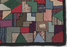 Midcentury Quilt Inspired Hooked Rug - 4'10 x 7'
