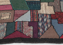 Midcentury Quilt Inspired Hooked Rug - 4'10 x 7'
