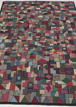 Midcentury Quilt Inspired Hooked Rug - 4'10 x 7'