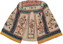 This ceremonial tent was hand appliquéd in Gujarat India during the early to mid-20th century.
This rare full ceremonial tent is a wonderful example of traditional textile art once central to communal and spiritual life. Handcrafted with intricate appliqué work, the tent’s panels are alive with botanical motifs, trees of life, and auspicious symbols—including elephants, which evoke strength, wisdom, and protection. Inscribed with Gujarati script and richly embellished with dynamic geometry and floral