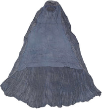 This Burqa was crafted in Afghanistan during the late 20th century. 
A burqa is a full-body garment that covers a woman's face and body. This burqa is made of periwinkle blue fabric with crimping around the back and floral embroidery below mesh opening for the eyes.
It is in good condition with small patches and some sun fading.
Special Provenance: Formerly in the collection of Yosi Barzilai Sarajo