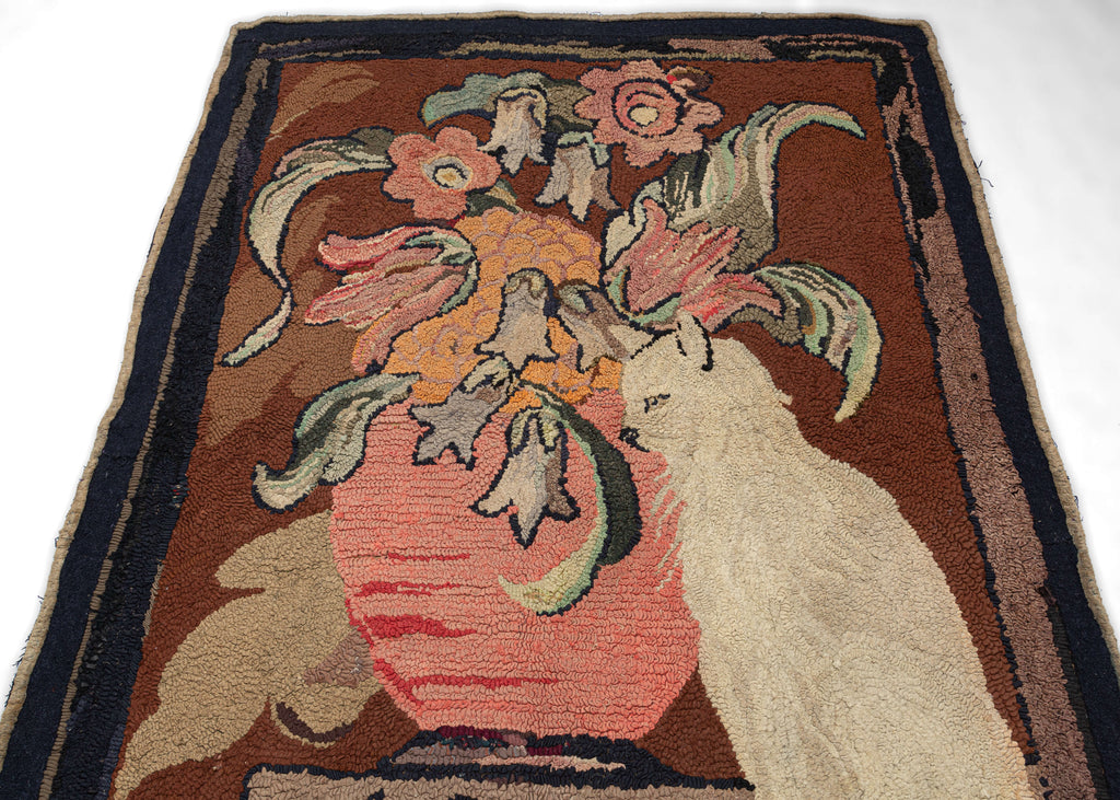 ●Hooked Rug●108cm×76cm　壁掛けラグ　ヴィンテージ　絨毯 ○Hooked Rug○108cm×76cm 壁掛けラグ ヴィンテージ 絨毯 ○Hooked Rug