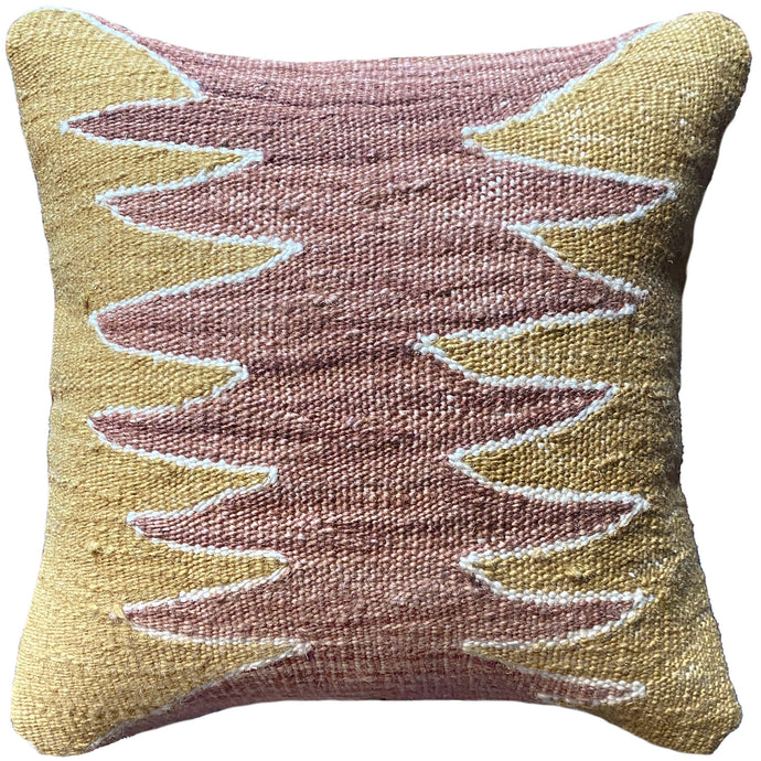 handwoven natural dyed olive Turkish pillow