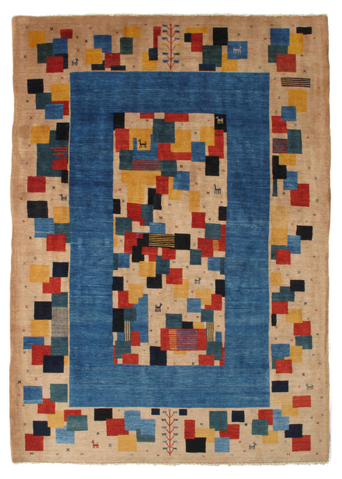 Contemporary Playful Modern Handwoven South Persian Gabbeh Room Size Rug