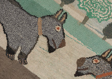 Antique "Dogs" American Hooked Rug - 1'11 x 2'11