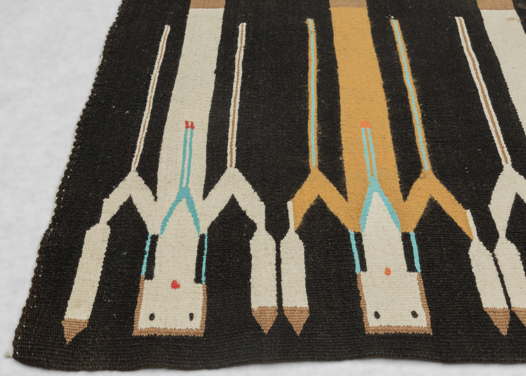 Yei Rugs Black Navajo Yei Rug - 2'5 x 3’3 – HEIRLOOM