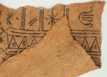 Hand Painted Bark Cloth, Mbuti People - 1'7 x 2'3
