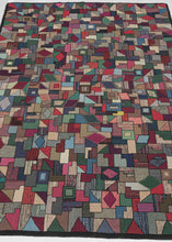 Midcentury Quilt Inspired Hooked Rug - 4'10 x 7'