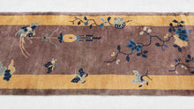 Yellow and Mauve Deco Runner Rug - 2'7 x 9’10