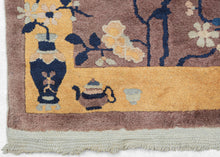 Yellow and Mauve Deco Runner Rug - 2'7 x 9’10