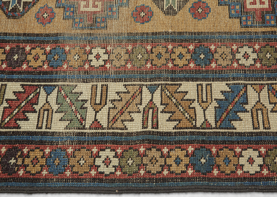 SHULAVER KAZAK ANTIQUE RUG 4'2 X 7'5