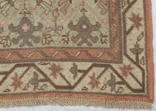 Vintage Orange and Seafoam Anatolian Rug - 6'7 x 11'6