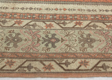 Vintage Orange and Seafoam Anatolian Rug - 6'7 x 11'6