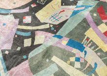 Kandinsky Style Abstract Expressionist Silk Rug - 4'6 x 7'4