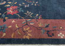 Mauve and Navy Deco Rug - 9'3 x 11'6