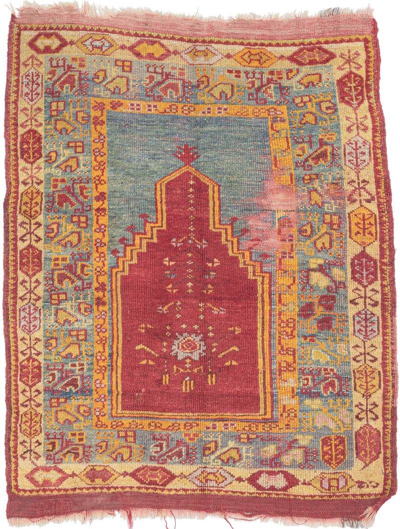 Antique Mudjur Prayer Rug - 3' x 4'