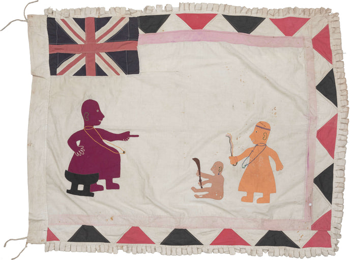 This Asafo flag was handmade by the Asante people of coastal Ghana during the second quarter of the 20th Century.  Asafo means 'war people