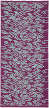 This vintage batik textile is showcases the&nbsp;classic mega mendung or cloud motif with graphic flair and vivid contrast. Floating across a rich purple ground, the swirling turquoise cloud forms evoke movement and energy, like wind-drawn currents or rising mist. The stylized clouds—long associated with spiritual transcendence and protection in Javanese design—feel newly alive in this modern palette.

The batik technique here is cap (stamped) or possibly hand-drawn tulis with a freeform flow, lending the d