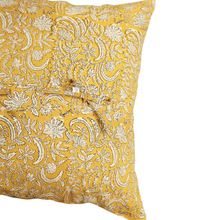 Mustard Harmony Hand Block Print Pillow - 20" x 20"
