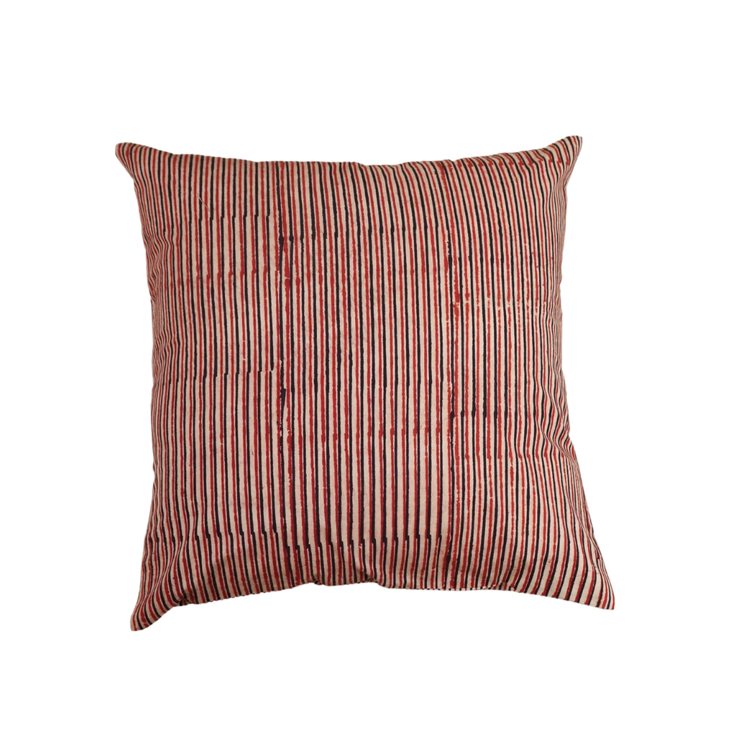 Rustic Stripes Hand Block Print Pillow - 20
