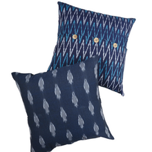 Turquoise Tide Handwoven Ikat Pillow - 20" x 20"