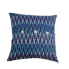 Turquoise Tide Handwoven Ikat Pillow - 20" x 20"