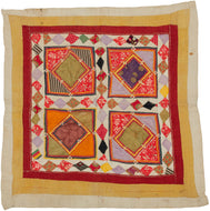 Chakla are square appliqué textiles from a broad region stretching from Gujarat and Rajasthan in India to the Multan region of present-day Pakistan. Used as wall hangings, table coverings, and ceremonial textiles, they also formed an important part of a young woman’s dowry in communities such as the Banjara, where they were displayed during wedding celebrations. More than decorative objects, chakla reflect the rich artistic traditions and communal life of the region.