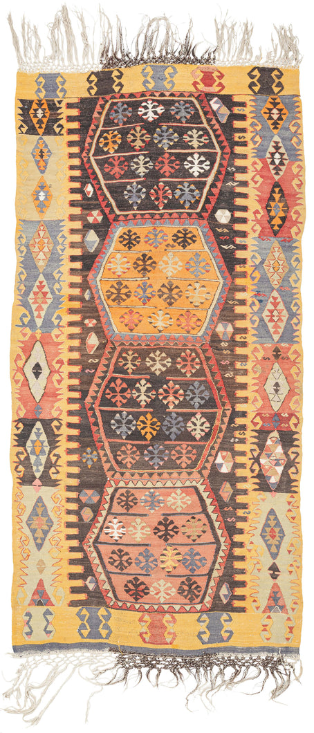 Turkish Malatalya Kilim - 3'4 x 7'