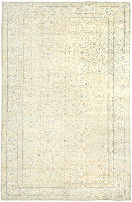 Kayseri cloud This rug features a refined and airy all over floral pattern on a soft washed out field with a cloud like vibe. The delicate detailing in muted tones of cream, beige, gold and pale blue creates an understated elegance while the subtle contrast and harmonious palette make it exceptionally versatile for a range of interiors.