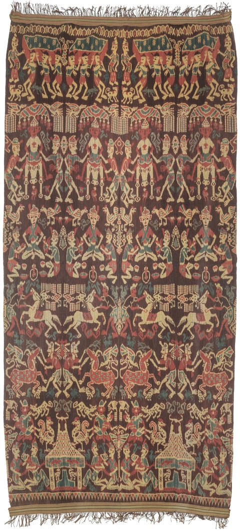 Sumbanese Hinggi Funerary Ikat Textile - 4'2 x 9'6