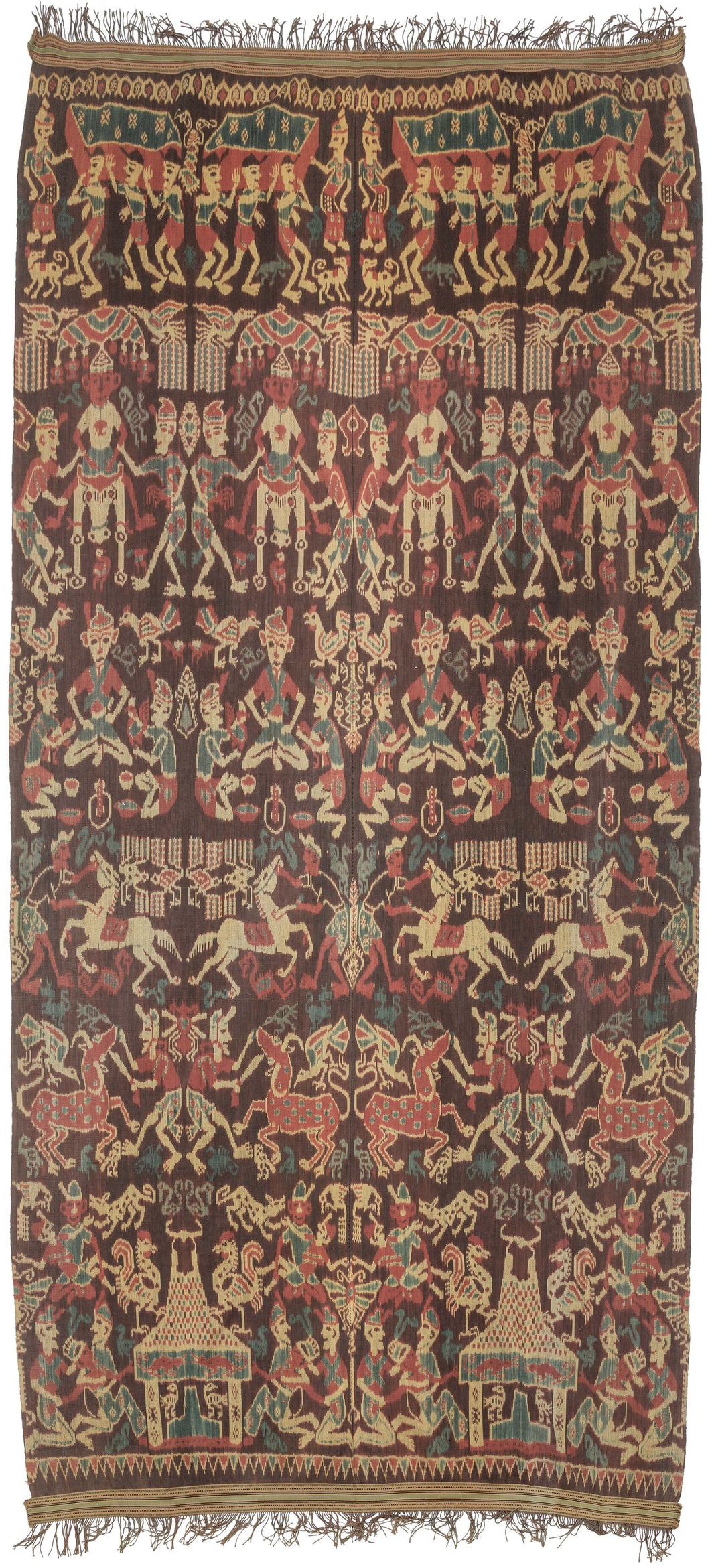 Sumbanese Hinggi Funerary Ikat Textile - 4'2 x 9'6
