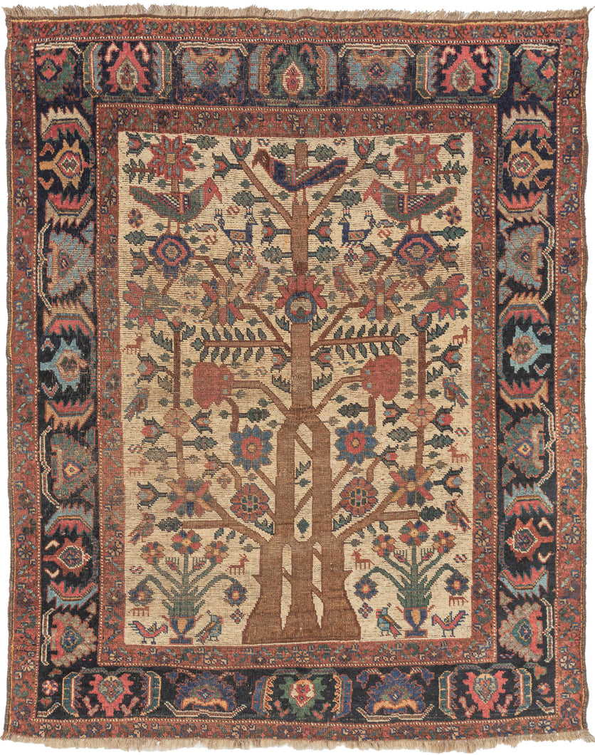 Khamseh Tree of Life Rug - 4' x 5'1