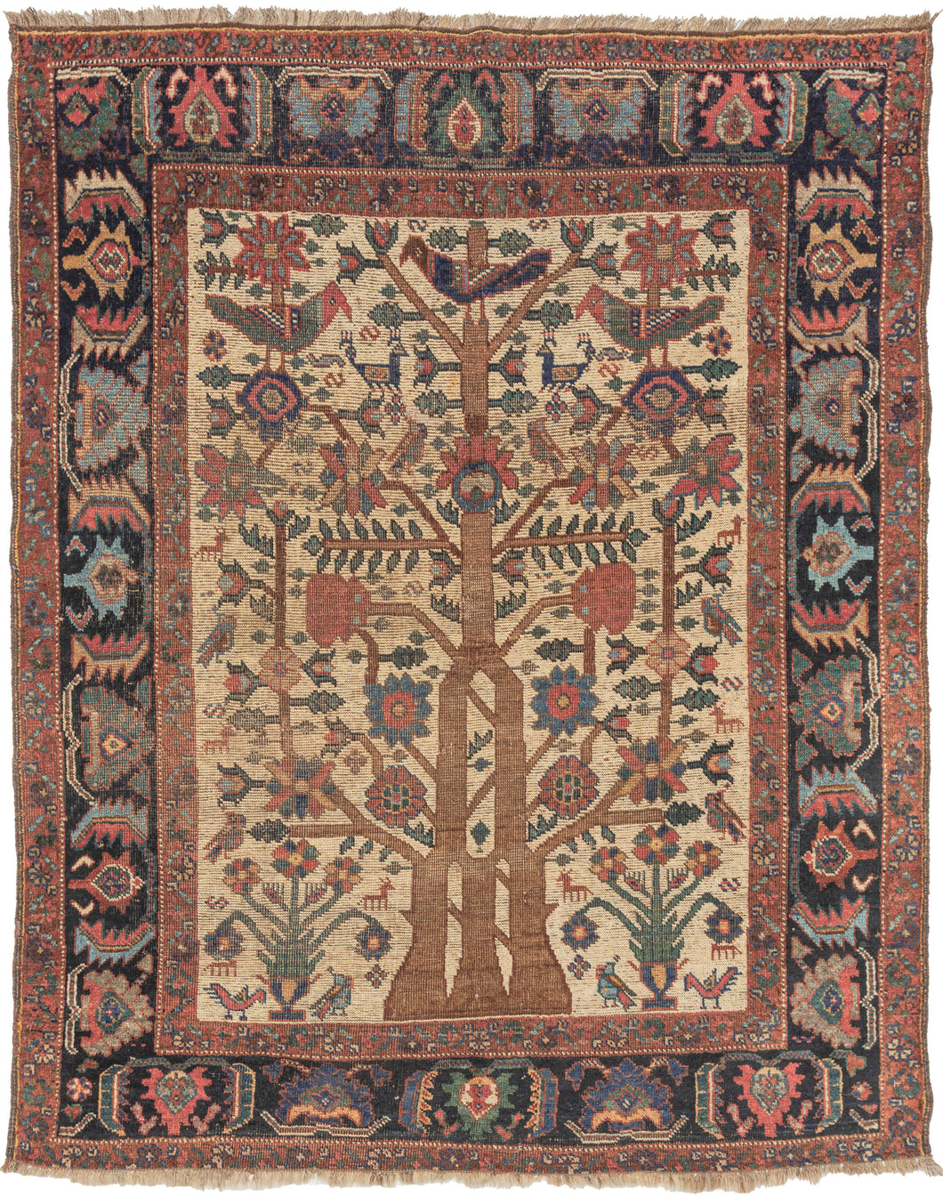 Khamseh Tree of Life Rug - 4' x 5'1