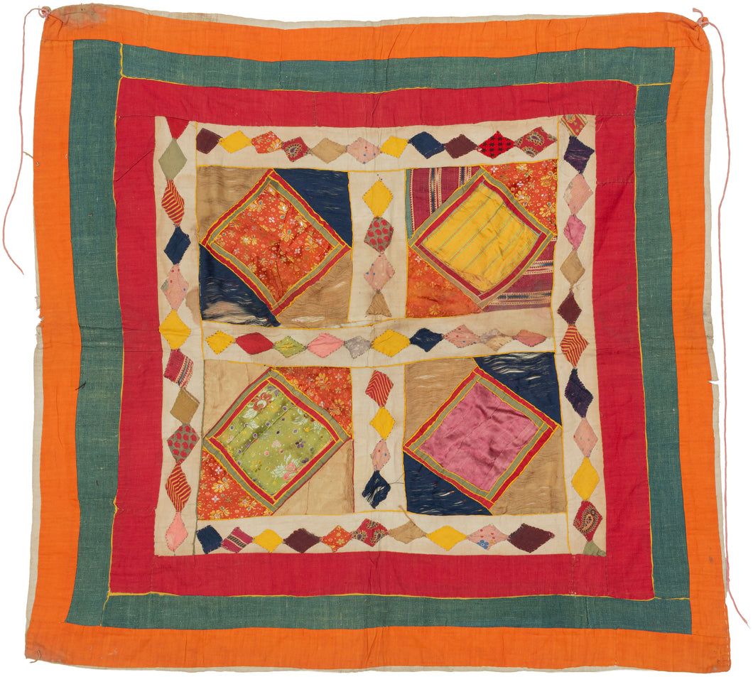 Chakla are square appliqué textiles from a broad region stretching from Gujarat and Rajasthan in India to the Multan region of present-day Pakistan. Used as wall hangings, table coverings, and ceremonial textiles, they also formed an important part of a young woman’s dowry in communities such as the Banjara, where they were displayed during wedding celebrations. More than decorative objects, chakla reflect the rich artistic traditions and communal life of the region.