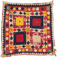 Chakla are square appliqué textiles from a broad region stretching from Gujarat and Rajasthan in India to the Multan region of present-day Pakistan. Used as wall hangings, table coverings, and ceremonial textiles, they also formed an important part of a young woman’s dowry in communities such as the Banjara, where they were displayed during wedding celebrations. More than decorative objects, chakla reflect the rich artistic traditions and communal life of the region.
