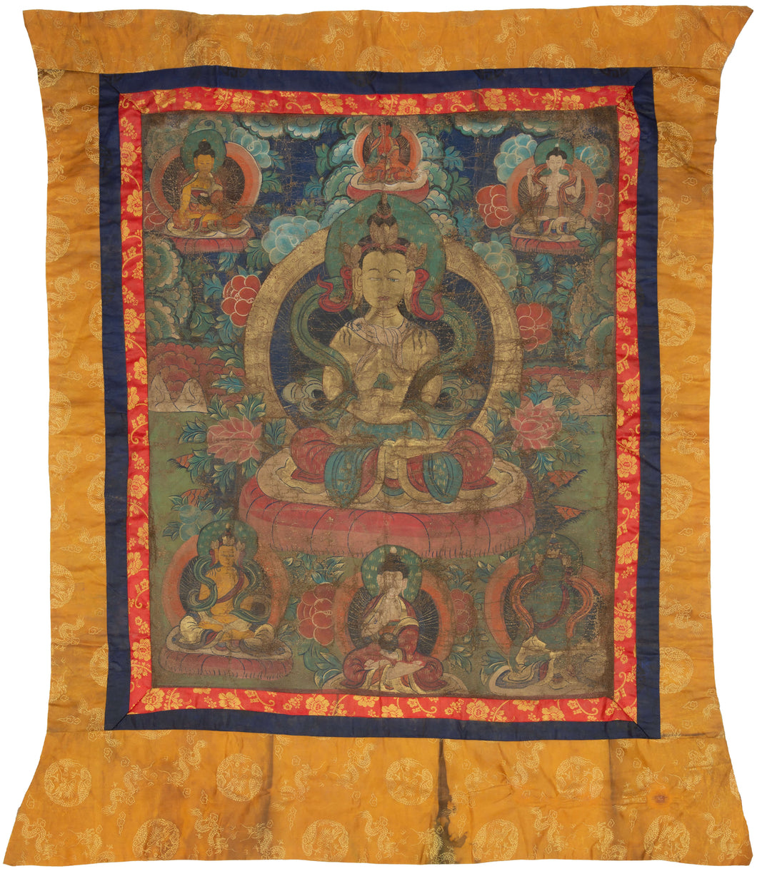 Antique Tibetan Thangka - 3'4 x 3'10