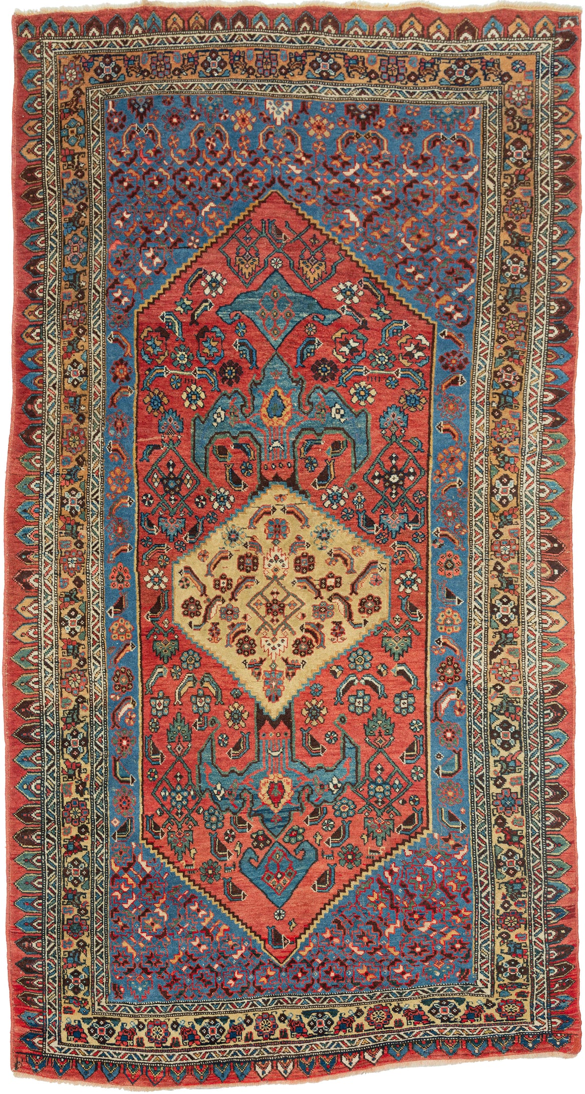 An exceptional 19th century Bidjar rug with a remarkable sense of color, clarity, and presence. Woven in the Kurdish weaving tradition, Bidjars are celebrated for their dense, durable structure. This is sturdy and strong while still being joyful, elegant, and beautifully drawn.