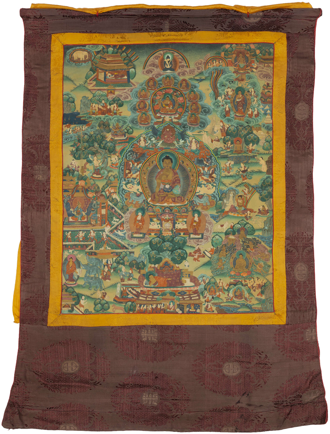 Tibetan Shakyamuni Buddha Thangka - 2'3 x 2'11
