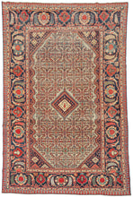 worn ivory mahal rug crisp border