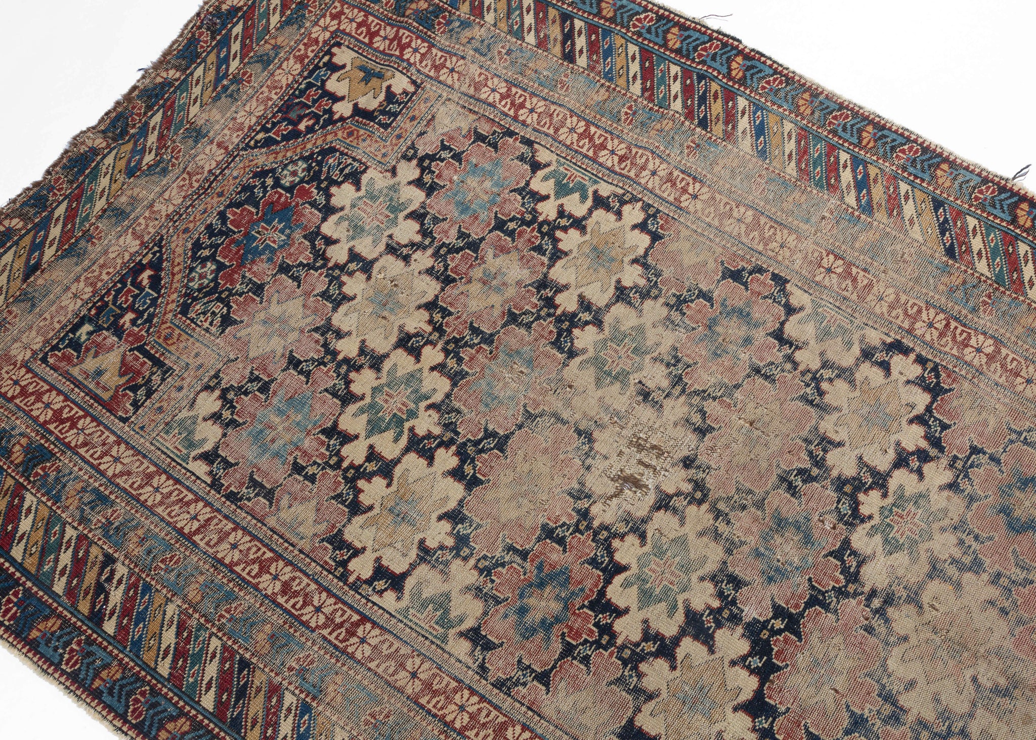 Threadbare Antique Kuba Rug 3'5 x 5'5 HEIRLOOM