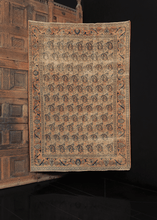 vintage doroksh rug with boteh (paisley) allover design and floral meander border. In good condition, signs of wear consistent with age. 