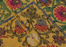 Vintage Yellow Uzbek Suzani - 4'6 x 5'8