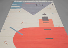 Andrew Boos "Orange, Grey and Blue Rug" - 4'10 x 8'4