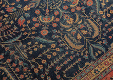 Blue and Red Kaleidoscopic Tabriz - 8' x 9'10
