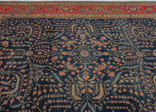 Blue and Red Kaleidoscopic Tabriz - 8' x 9'10