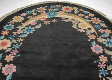 Mid Century Oval Chinese Deco Rug - 5'11 x 9'2