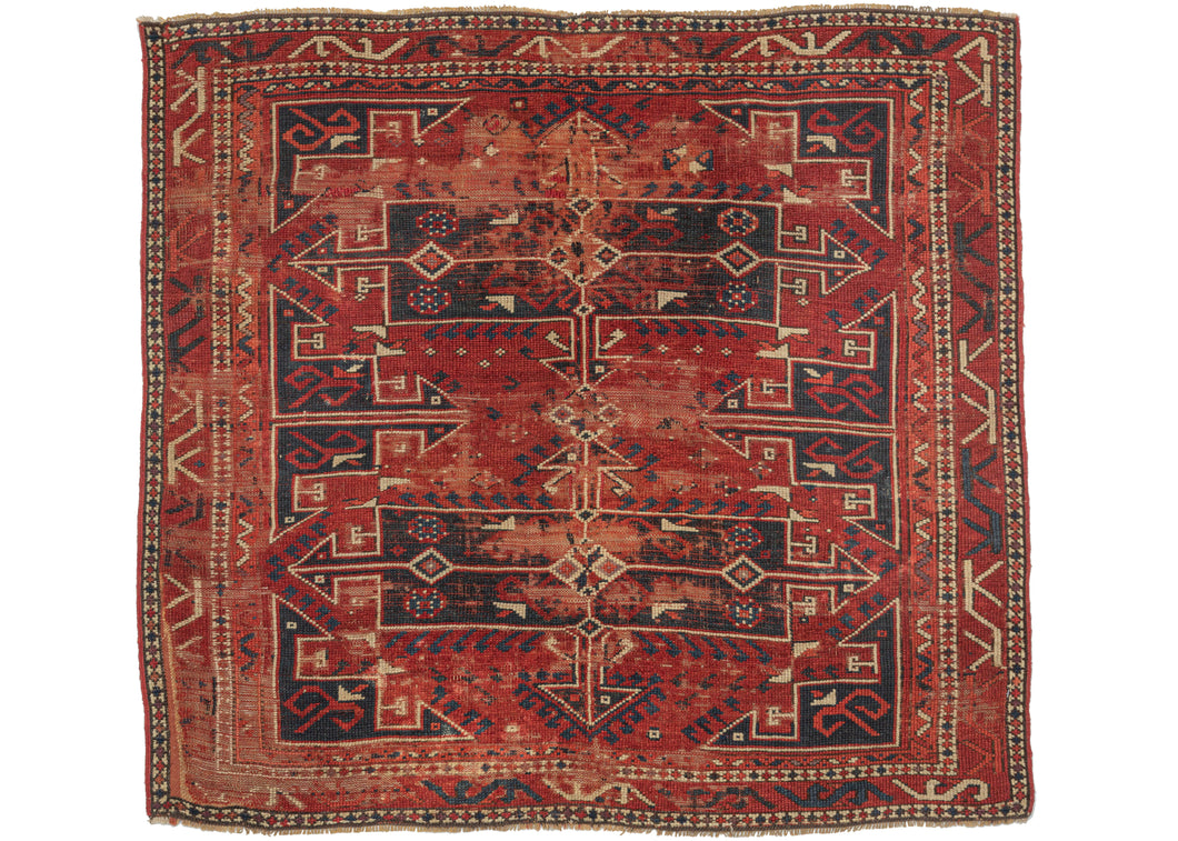 19th Century Antique Bergama Rug - 3'4 x 3'6 – HEIRLOOM