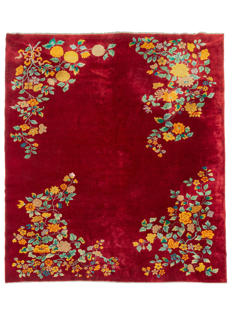 Red Chinese Deco Rug - 8'10 x 11'7
