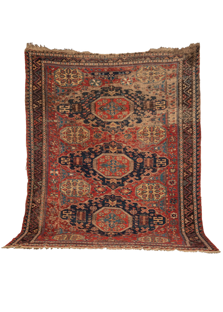 Antique Caucasian Soumak Rug - 7'5 x 9'1