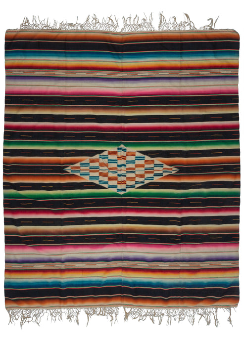 Rainbow Saltillo Sarape - 6'3 x 7'